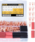 260Pcs Copper Wire Lugs And Heat Shrink Kit For Battery Cables AWG 2 4 6 8 10 12 With 120Pcs Ring Terminals And 140Pcs Heat Shrink Tubing Assortment Pack