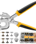 Leather Rivets Press Tool Kit With 160 Rivets And Installation Pliers, leverage design, non-slip handle, four colors, two sizes