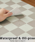 Hand wiping Large Checkered Desk Pad 31.5 Inch By 15.7 Inch Premium PU Leather Desk Mat Waterproof Surface For Keyboard and Laptop