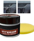 Interior Scratch Remover Kit for Dashboards and Vehicle Surfaces, Easy to Use Dashboard Scratch Repair Set showing before and after results
