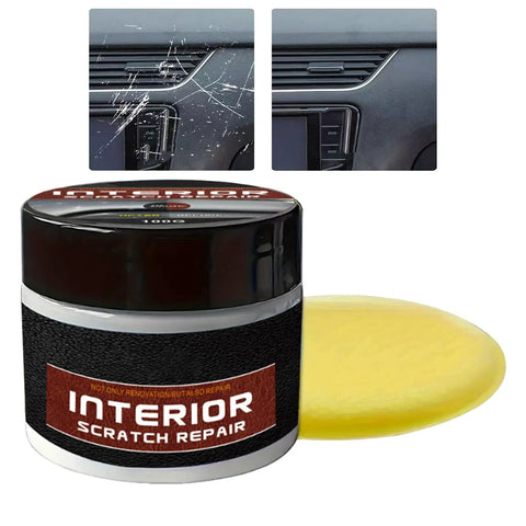 Interior Scratch Remover Kit for Dashboards and Vehicle Surfaces, Easy to Use Dashboard Scratch Repair Set showing before and after results