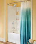 Conway Chrome Posi-Temp Shower Trim Set With Square Showerhead, Lever Handle, And Tub Spout, Satin Chrome Finish in bathroom