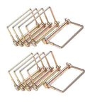 10 Pack 5/16 Inch Trailer Coupler Wire Lock Pins Gold, 4 Inch Long, Heavy Duty Zinc Plated Carbon Steel Trailer Hitch Pins Built Tough
