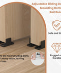 8 Pack Black Pocket Door Floor Guides Set for bypass and pocket doors durable POM plastic bottom track with screws installed