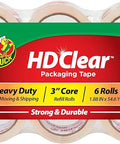 Heavy Duty Clear Packing Tape Refills, 6 Rolls, Strong Adhesion For Shipping, Moving And Storage, Transparent Packaging Tape For Boxes, 1.88 In By 54.6 Yards, Ideal For Home Office Garage