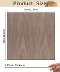 Walnut unfinished plywood sheet, 12 x 12 inches, 3 mm thick, for DIY crafts and laser engraving