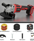 Badass Brushless Cordless Angle Grinder Compatible With Milwaukee M18 Batteries Tool Only with metal cutting and grinding discs.