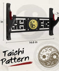 Taichi Sword Wall Mount With Velvet Padding Katana Holder Display Hanger with Taichi pattern, 8.6x14.6x1.8 inches dimensions