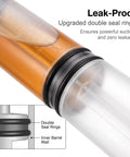 Sdidzad 500cc Auto Fluid Extractor Manifold Vacuum Oil Suction Syringe With Two Short Tubes Leak Proof design shows double seal rings.