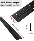 Two Pack Heavy Duty Piano Hinge 48 Inch By 2 Inch Actual 0 047 Thick 304 Stainless Steel Black Continuous Hinge on white background.