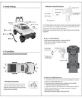 Instruction manual for 4x4 RC Rock Crawler Truck With Beefed Up Chassis And Twin Cab Hard Body, showing parts and assembly
