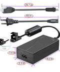 Premium Fesasn 29V2A Electric Power Adapter For Extend Ergo Sealy Ease Serta Adjustable Bed Frame, dimensions shown.