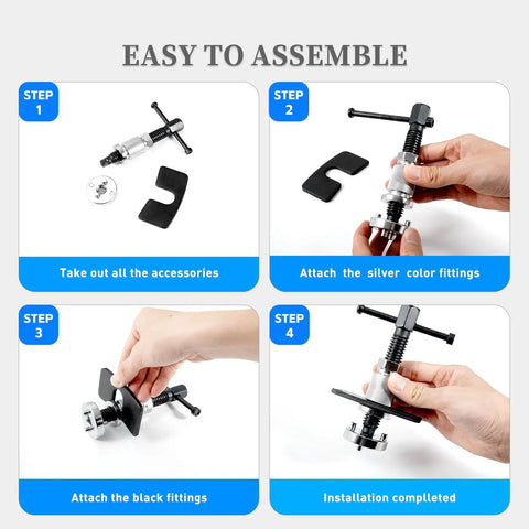 Easy assembly guide for Heavy Duty Brake Caliper Tool For Cars And Trucks Piston Rewind Kit with step-by-step installation