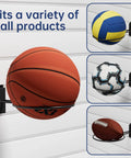 Six Pack Slatwall Ball Holder Steel Ball Rack For Basketball Football Soccer Volleyball Storage, Heavy Duty Slatwall Accessory