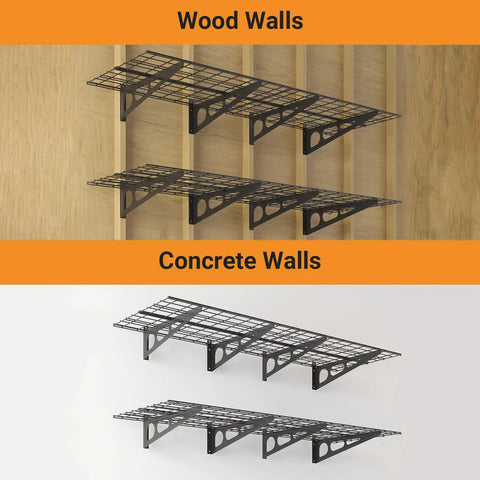 Heavy Duty Garage Wall Shelving Units Two Pack With 1400 Pound Capacity Cold Rolled Steel Storage Rack For Home Pantry Kitchen Setup Built Tough Solid As A Rock Ultimate Organization Fix