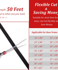 Black D-shaped rubber weather stripping door seal, 50 ft roll with self-adhesive backing; cut with scissors.