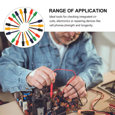 Alligator Clip Test Probes Set 20 Pack Mini Test Grabbers For Digital Multimeters used in circuit repair