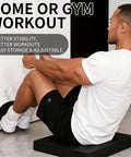 Man using Door Mount Hamstring Curl Strap With Extra Large Foam Stopper And Thick Neoprene Padding for Nordic curls at home