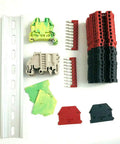 Din Rail Terminal Block Kit No 2 Set With Ground Block End Caps Jumpers And Rails For Quick Plug And Play Electrical Panel Wiring 600V UL Rated 30A Supports 22 To 10 AWG Solid Or Flexible Wire Includes End Brackets, 8 in rail