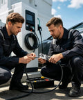 Two electricians using Heavy Duty Wire Stripper Tools For Electricians Multi-Function Pliers with precision insulation cutter.