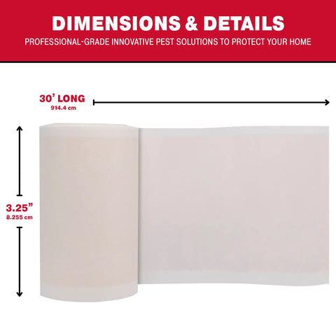 Dimensions of Tree Shield Insect Barrier For Lantern Fly And Ant Traps, Heavy Duty Outdoor Adhesive Traps, 30 ft x 3.25 in