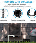 Universal Ac Drain Line Cleaner Adapter That Clears Sticky Gunk Fast, visual hose and flexible compatibility shown with HVAC unit.