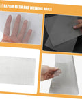 Hand holding durable mesh from 12 Pack Bumper Repair Mesh Kit For Cars And Trucks Quick Thermoplastic Welding Screen Mesh For DIY Car Damage Fix Easy To Use Durable Wire Mesh For Bumpers No Pro Skills Needed.