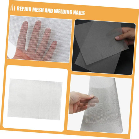 Hand holding durable mesh from 12 Pack Bumper Repair Mesh Kit For Cars And Trucks Quick Thermoplastic Welding Screen Mesh For DIY Car Damage Fix Easy To Use Durable Wire Mesh For Bumpers No Pro Skills Needed.