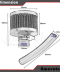 Air Filter Intake Breather Turbo Cleaner dimensions for Predator 212cc 196cc mini bike go kart carbon fiber beefy upgrade.