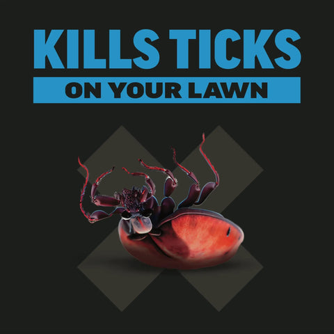 Close-up of tick with text 'Kills Ticks On Your Lawn' highlighting the Tick Killer Yard Spray RTS For Lawn And Garden effectiveness.