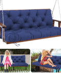 Porch Swing Cushions For 60 Inch Benches Weatherproof Outdoor Must-Have 3 Seater Cushion Thick 5 Inch Replacement Cushions For Patio Furniture Navy Blue 60x40 Inch UV Resistant Fade Resistant