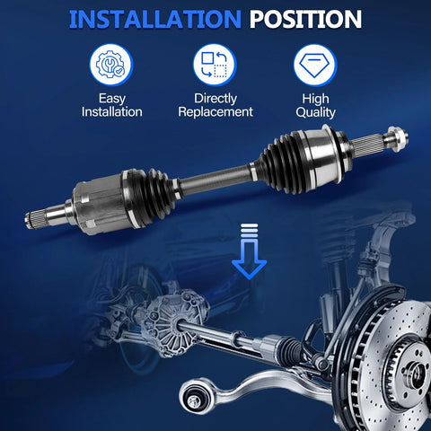 Beefy Front CV Axle Set For Toyota Camry 2007 To 2017 Avalon 2008 To 2016 And Lexus ES350 2007 To 2017 with installation position