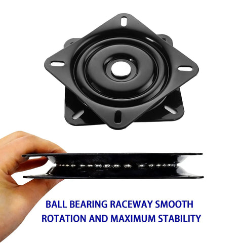 2 Pack 6 Inch Heavy Duty Swivel Plate With Solid Ball Bearing Ring and Full Ball Design for 360 Degree Rotation Square Steel