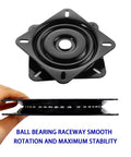 6 Inch Beefy Heavy Duty Swivel Plate With Solid Ball Bearing Ring And Full Ball Design For Ultra Smooth 360 Degree Rotation shown in hand
