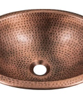 18 Gauge Pure Copper Oval Drop In Bathroom Sink Hand Hammered For Vanity Countertop 17 Inch Top Mount Copper Vanity Sinks