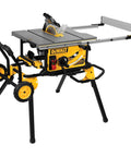 Heavy Hitter 10 Inch Contractor Table Saw With Durable Rolling Stand and Precision Rack Pinion Fence System for effortless wood cutting.