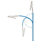 Long 16.4 Feet Grounding Cable With 3 Prong Ground Plug And Alligator Clip For Anti Static Discharge, showing blue wire and clips