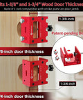 Professional Grade Door Lock Installation Kit And Latch Mortise Tool with red CNC design for 1-3/8" and 1-3/4" door thickness.