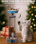Kitten plays with 3D Wooden Puzzle Kit For Adults Featuring Gravity Swing Ship Model And Aircraft Model Building Set For Teens 14 Plus A Collectible Boat And Plane DIY Craft For Home Display History Buffs