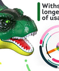 Dinosaur Roaring Headlamps For Kids With LED Light Fun Camping Flashlight featuring dinosaur head design and adjustable strap