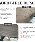 50 Kits Auto Headliner Repair Set With Colorful Push Pins Roof Buckle Buttons And Grid Cloth For Fixing Sagging Car Ceiling Interior Snap Rivets Retainer Kit Tool Inclusion For Quick DIY Garage Fixes, before and after car roof liner repair