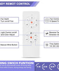Remote control for 52 Inch Wood Ceiling Fan With Lights For Indoor And Outdoor Use Remote Control 6 Speeds Moisture Resistant Ceiling Fan
