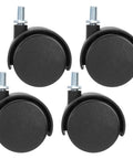 Rcniso Silent Furniture Caster Set with Smooth Bearing for Cabinet Cart in black, 360 Degree Rotation for Office Use.
