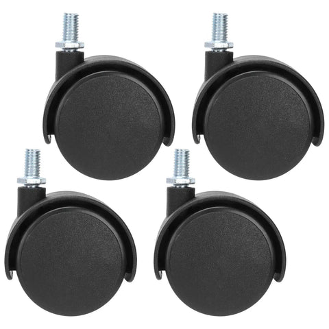 Rcniso Silent Furniture Caster Set with Smooth Bearing for Cabinet Cart in black, 360 Degree Rotation for Office Use.
