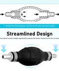 Kickass Hand Fuel Primer Bulb With Dual Way Rubber Design For Easy Manual Vacuum Transfer Works Hella Smooth On 10Mm And 6Mm Gasoline Lines, showing streamlined design.