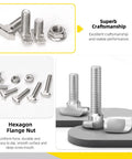 40 Series M8 T Slot Drop In Bolts Set With Hammer Head Pro Grade M8x16mm M8x20mm M8x25mm M8x30mm M8x35mm M8x40mm Flange Nut For Aluminum Extrusion European Standard 60 Piece Kit displayed with hexagon flange nuts
