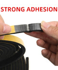Top Shelf No Sweat Self Adhesive Foam Seal Strips For Windows And Doors, showing strong adhesion of flexible tape roll.