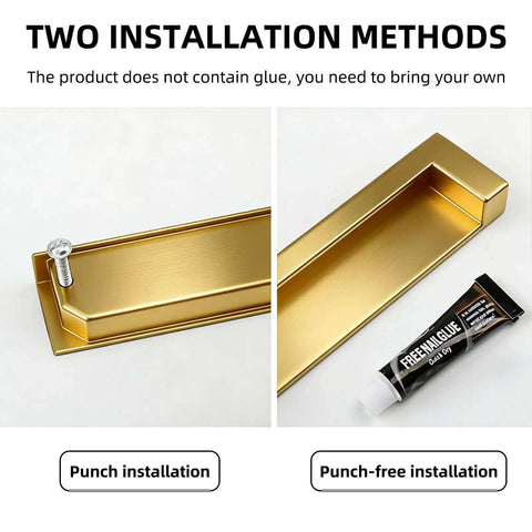 Two Pack Recessed Cabinet Handle And Flush Zinc Alloy Finger Pulls For Kitchen Cabinets, Drawers, And Wardrobes, 3.8 Inch Gold Finish installation options