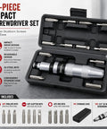 Heavy Duty Impact Screwdriver Set With 12 S2 Steel Bits, Reversible Hand Impact Driver For Rusted, Stubborn And Seized Screws in case