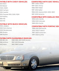 Gas Cap Replacement For Chevy GMC Cadillac Silverado Sierra Express Savana S10 Sonoma Blazer Jimmy Astro Safari Malibu Cavalier Camaro DeVille Eldorado Seville GT261 19207873 photo with compatibility list.